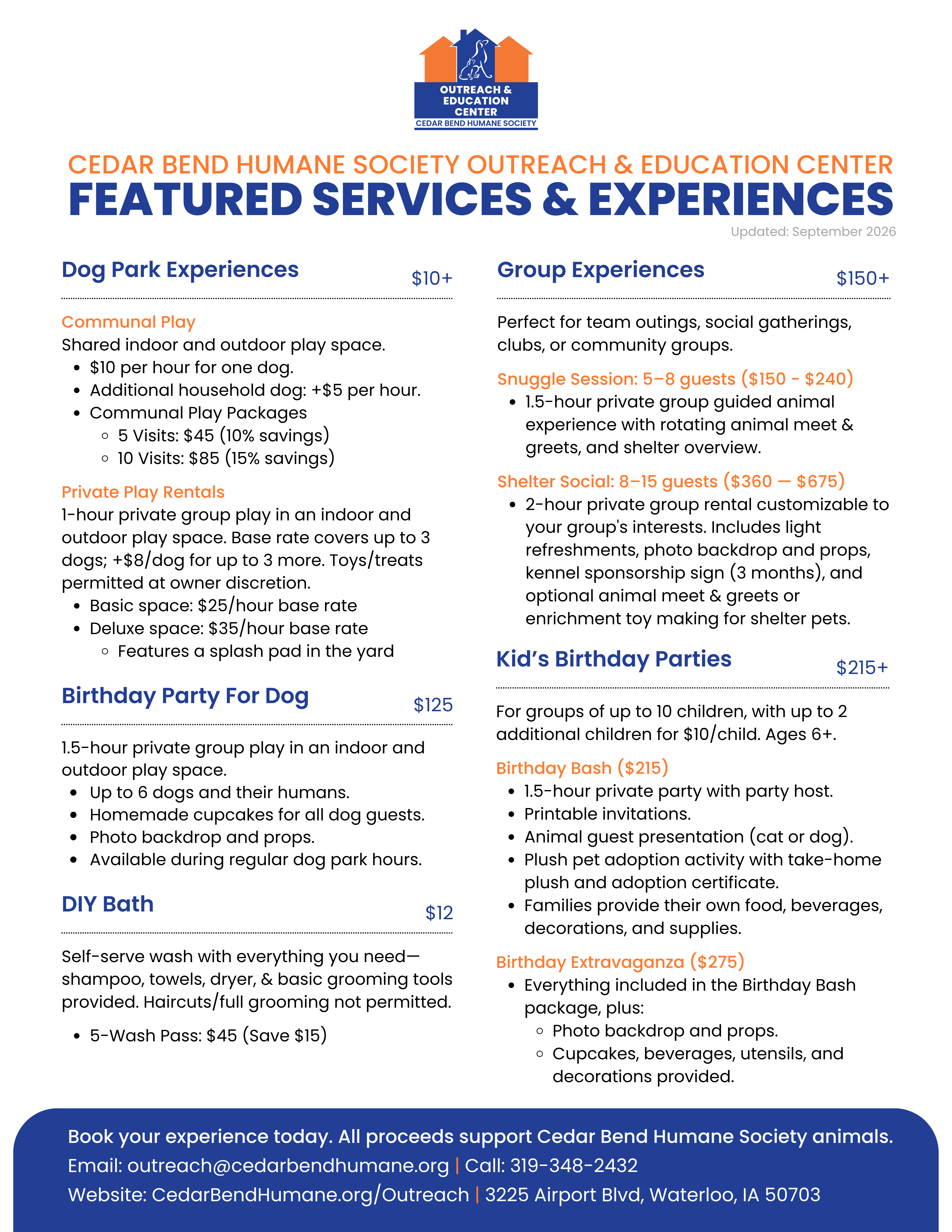 Services &amp; Experiences