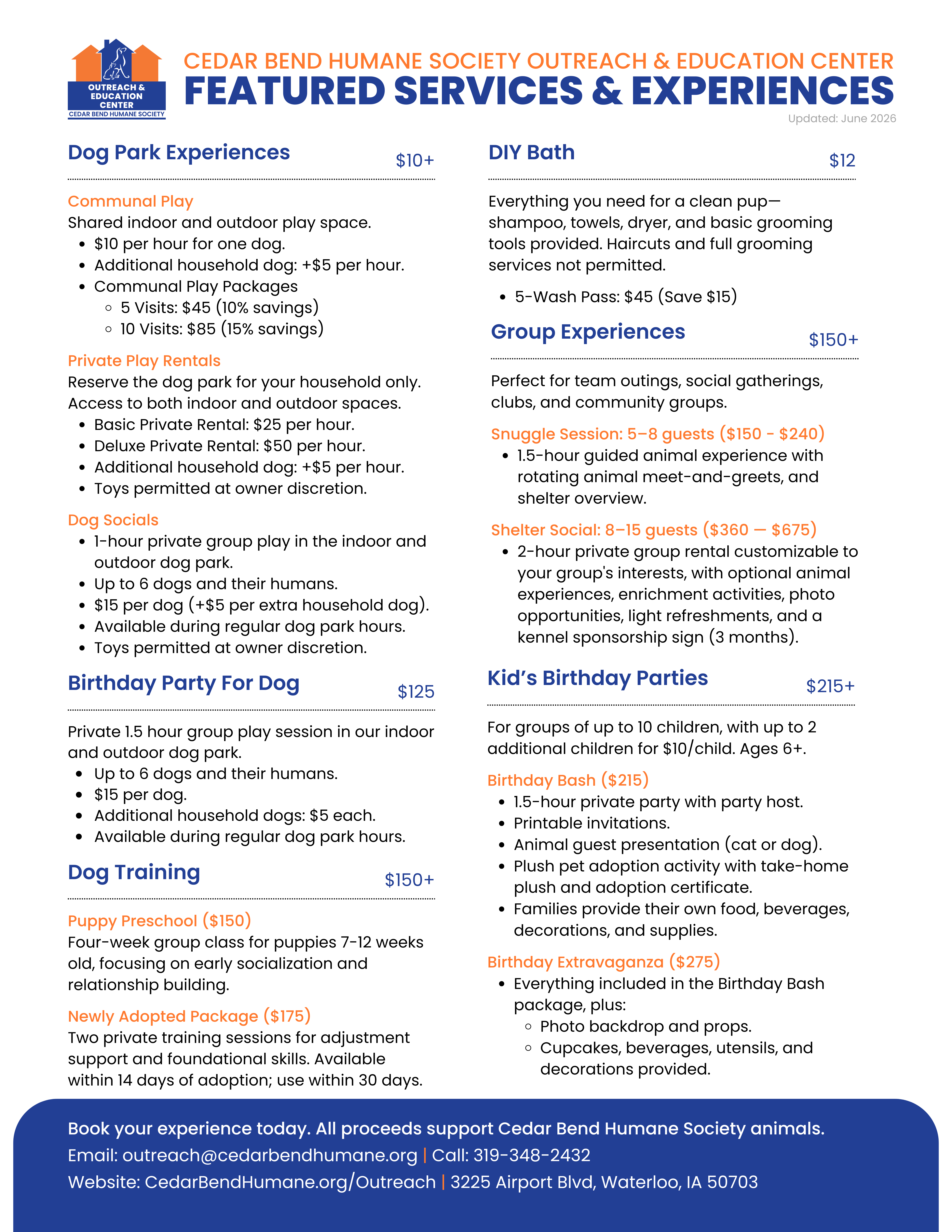 Services &amp;amp; Experiences
